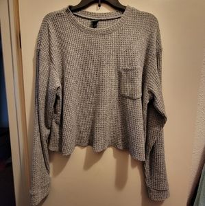 Wild fable large longsleeve crop gray top